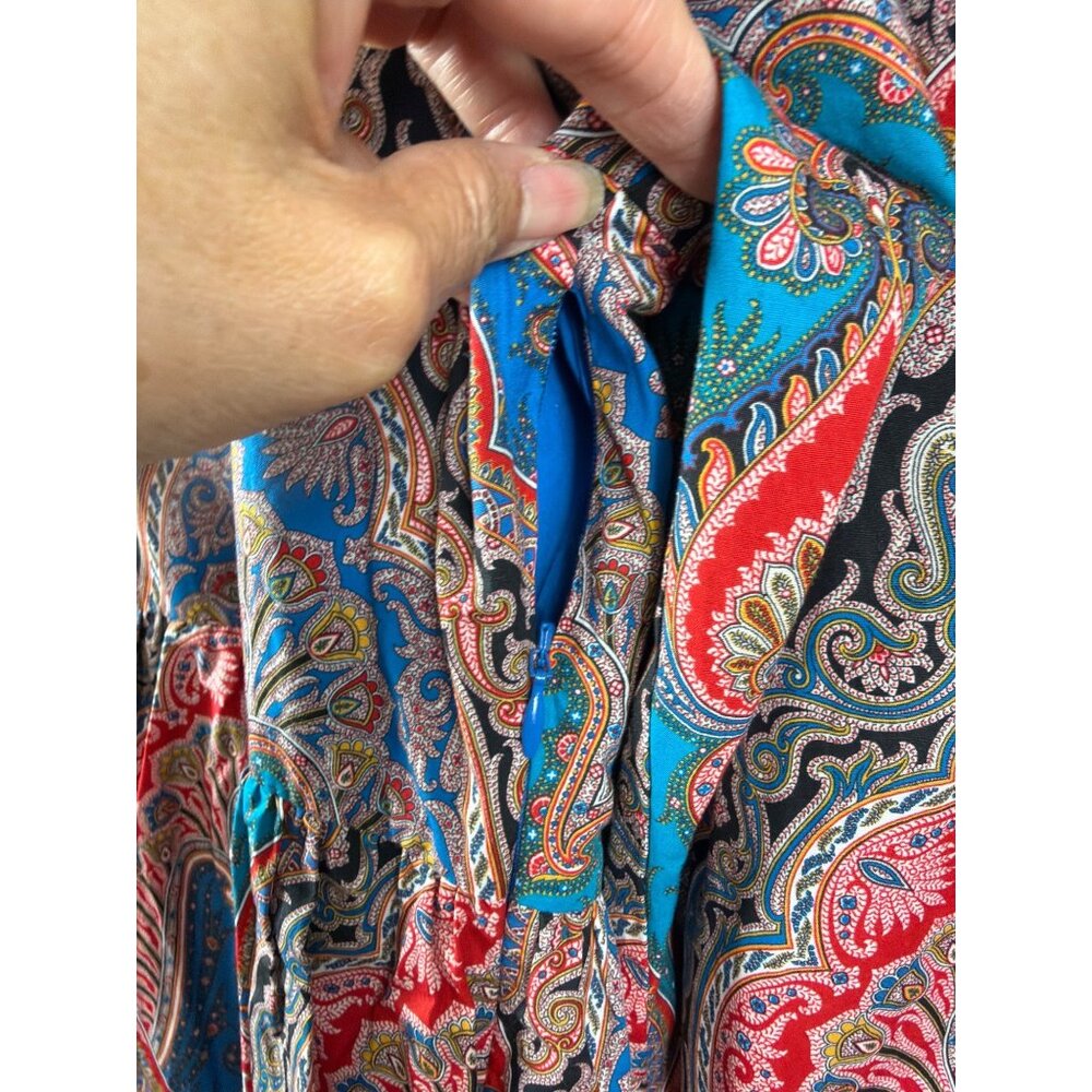 J.Crew Rebecca Ratti Mediterranean Paisley Poplin Dress Size L - Picture 12 of 16